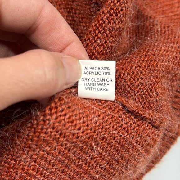 The Alpaca Connection Alpaca Blend Rust Orange Full Zip Sweater XXL - Picture 9 of 9